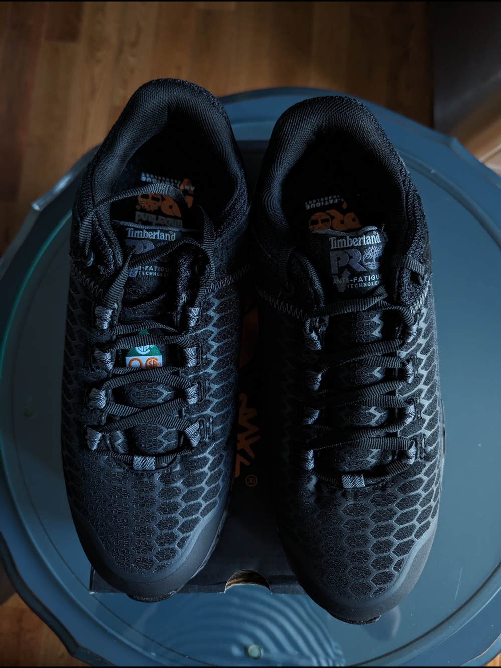 Timberland Black Hex-Pattern Athletic Sneakers